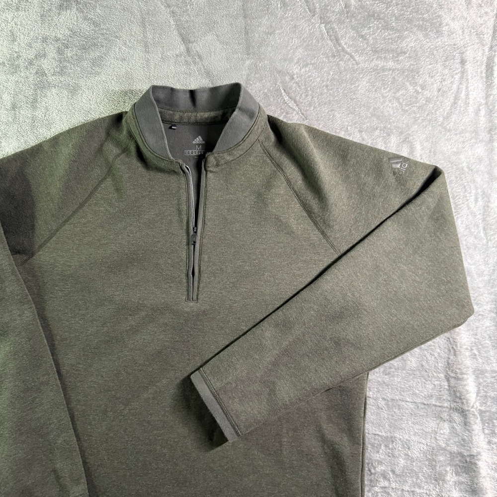 Adidas Pullover Training Top 1/4 Zip Long Sleeve Olive Green Mens M